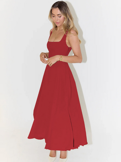 Antje | Elegantes Midi Kleid mit Eckigem Ausschnitt