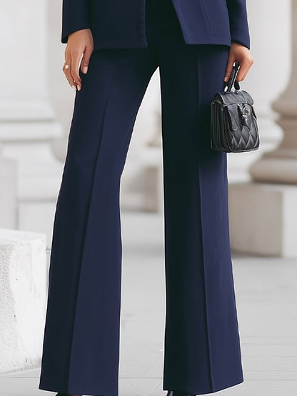 Maria | Eleganter Anzug mit strukturiertem Blazer und weit geschnittener Hose
