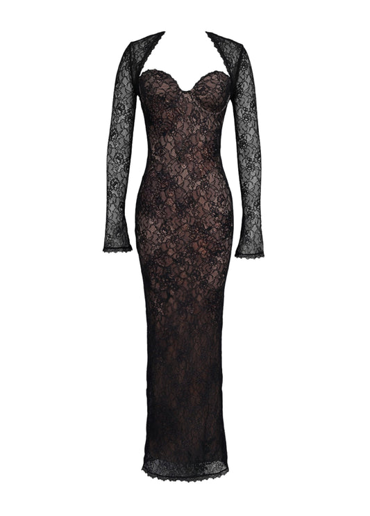 Kerstin | Elegantes Spitzen-Maxikleid für besondere Anlässe