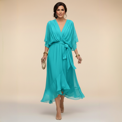 Barbara | Midikleid im Wickelstil mit V-Ausschnitt