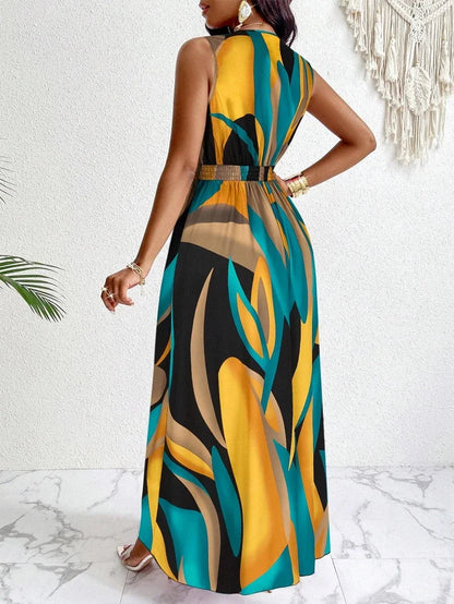 Lily | Exklusives Maxi-Kleid mit abstraktem Print