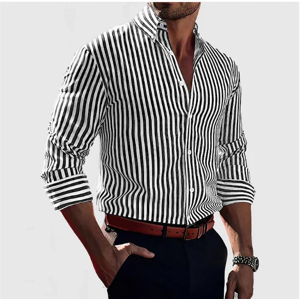 Bruno | Elegantes Gestreiftes Herrenhemd mit Moderner Passform