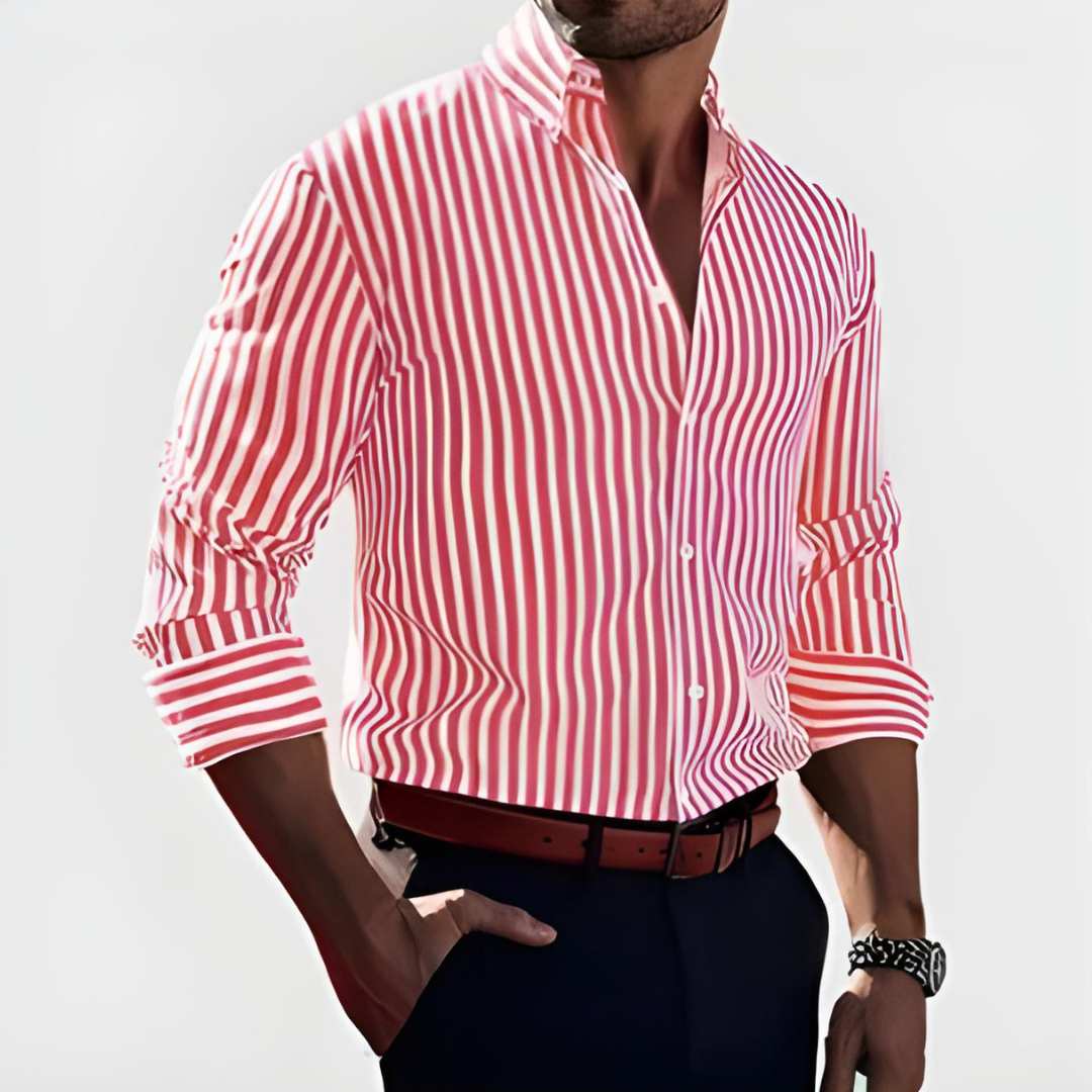 Bruno | Elegantes Gestreiftes Herrenhemd mit Moderner Passform