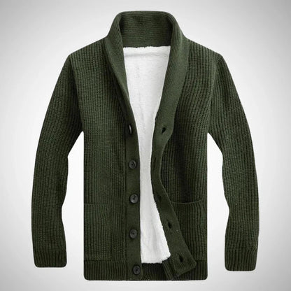 Maximilian | Elegante Herren Fleece Strickjacke Schalkragen