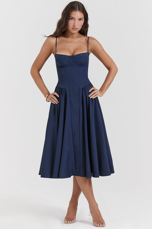 Heike | Elegantes Korsettkleid mit Fließendem Rock
