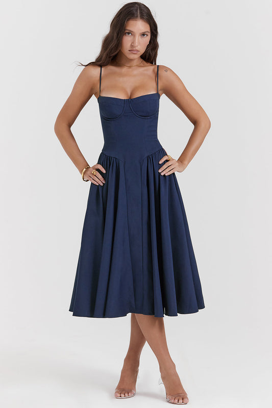 Heike | Elegantes Korsettkleid mit Fließendem Rock