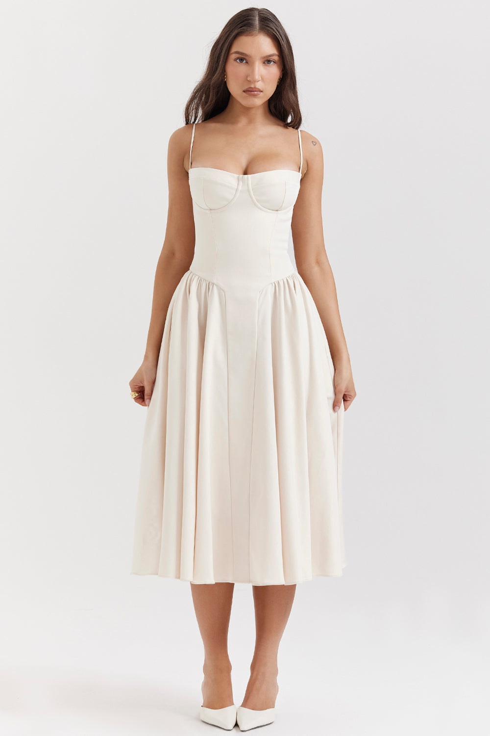 Heike | Elegantes Korsettkleid mit Fließendem Rock