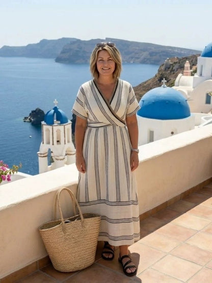 Diana | Bequemes Midikleid im Wickelstil mit V-Ausschnitt