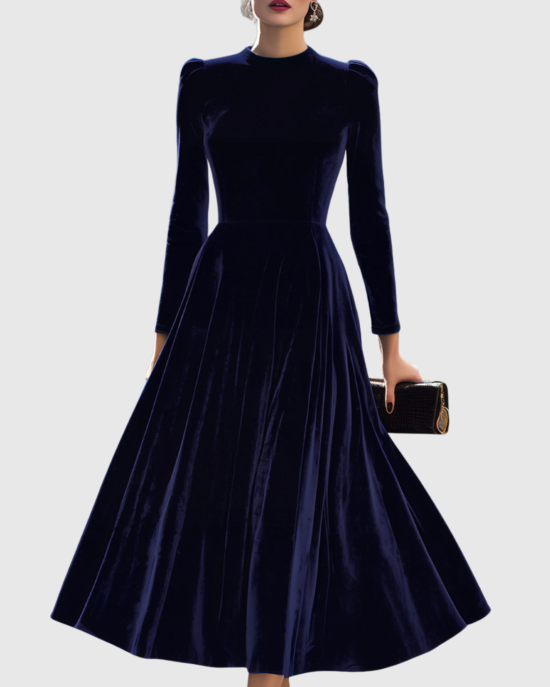 Lisa | Luxuriöses Samt Midikleid