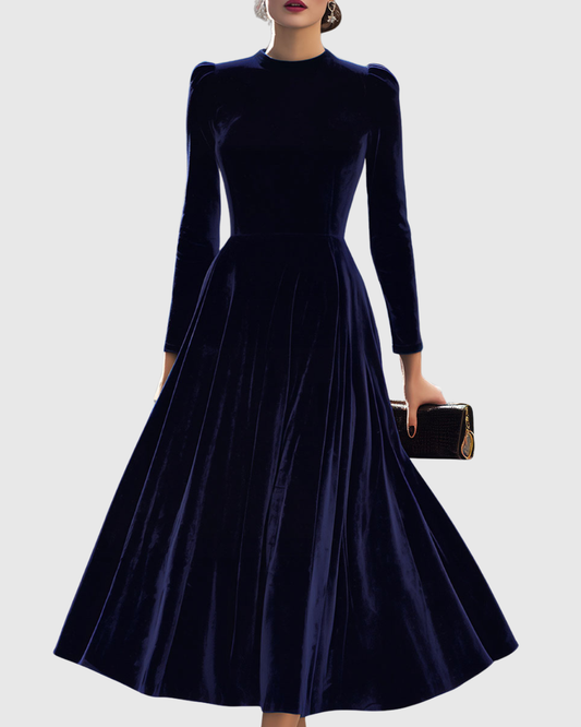 Lisa | Luxuriöses Samt Midikleid