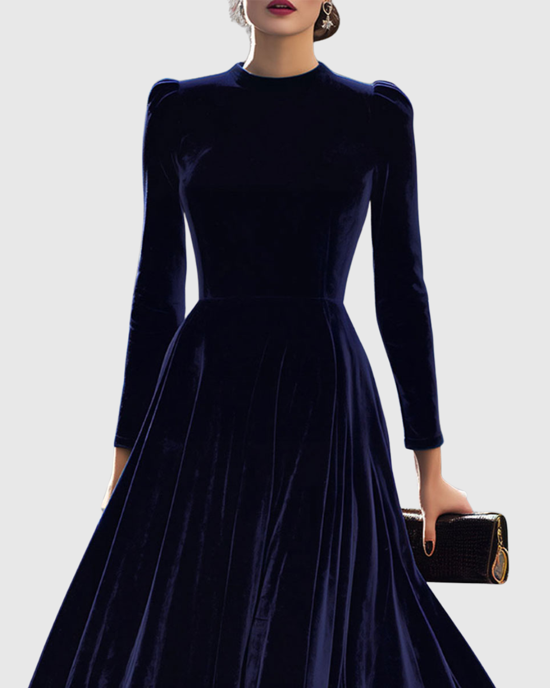 Lisa | Luxuriöses Samt Midikleid