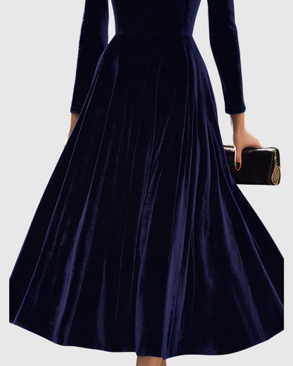 Lisa | Luxuriöses Samt Midikleid