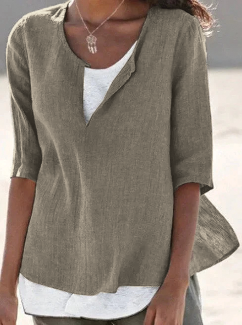 George | Exklusive Leinenmix-Bluse im Lagen-Look