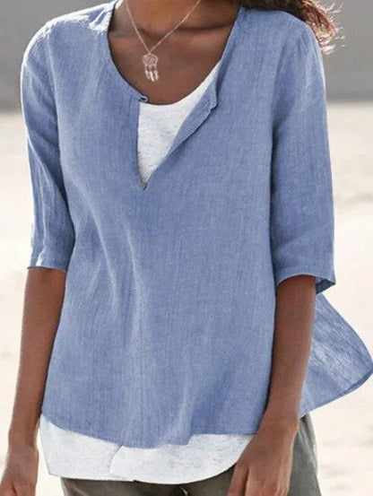 George | Exklusive Leinenmix-Bluse im Lagen-Look
