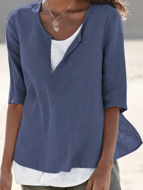 George | Exklusive Leinenmix-Bluse im Lagen-Look