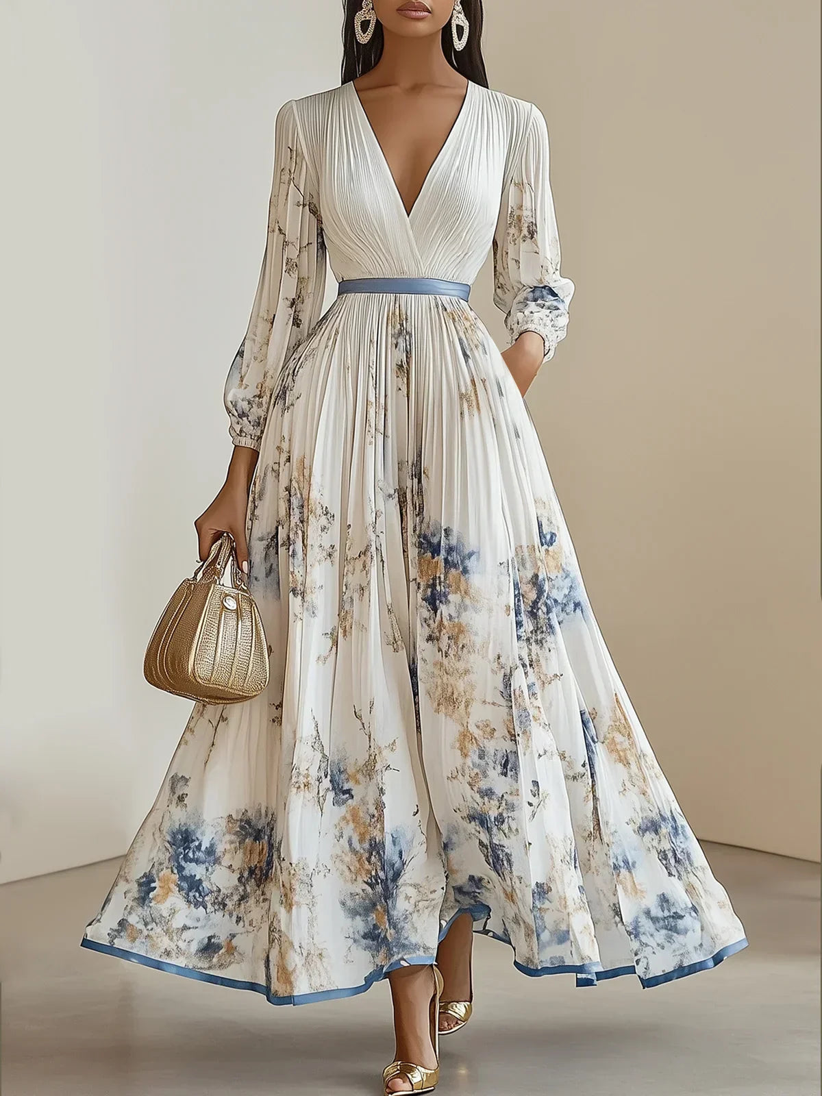 Liora | Elegantes Plissee-Maxikleid