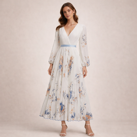 Liora | Elegantes Plissee-Maxikleid