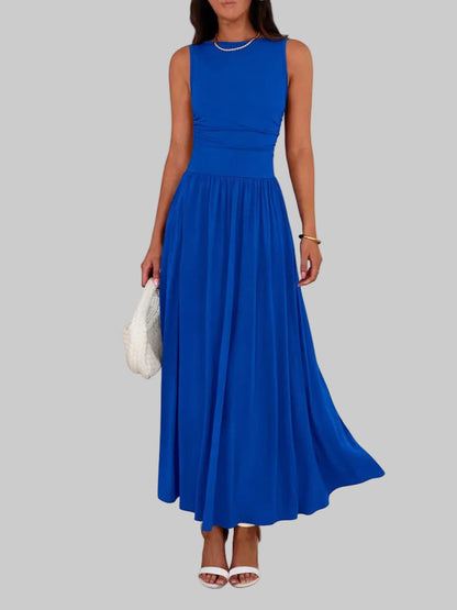 Aveline™ | Ärmelloses Maxikleid mit Raffung