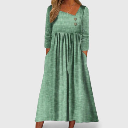 Stahlberg™ | Midi-Kleid mit Taillenschnitt und asymmetrischer Knopfleiste