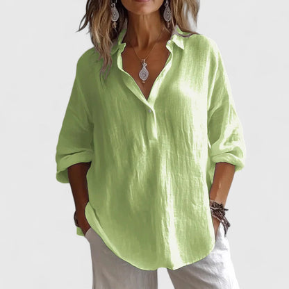 Aurelis™ | Damen Bluse mit V-Ausschnitt und lockerer Passform
