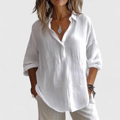Aurelis™ | Damen Bluse mit V-Ausschnitt und lockerer Passform