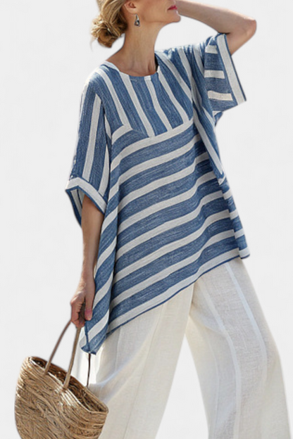 Luviaren™ | Gestreiftes Leinen-Set Oversized