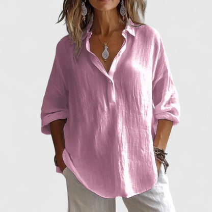 Aurelis™ | Damen Bluse mit V-Ausschnitt und lockerer Passform