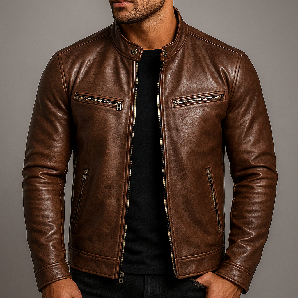 Hoffmann | Klassische Lederjacke im Vintage-Stil