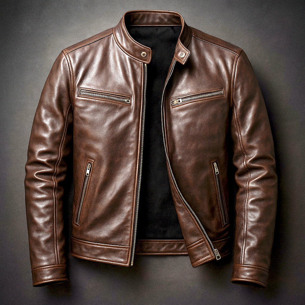 Hoffmann | Klassische Lederjacke im Vintage-Stil
