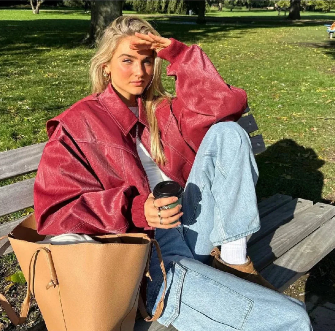 Aurelia | Oversize-Jacke aus veganem Leder