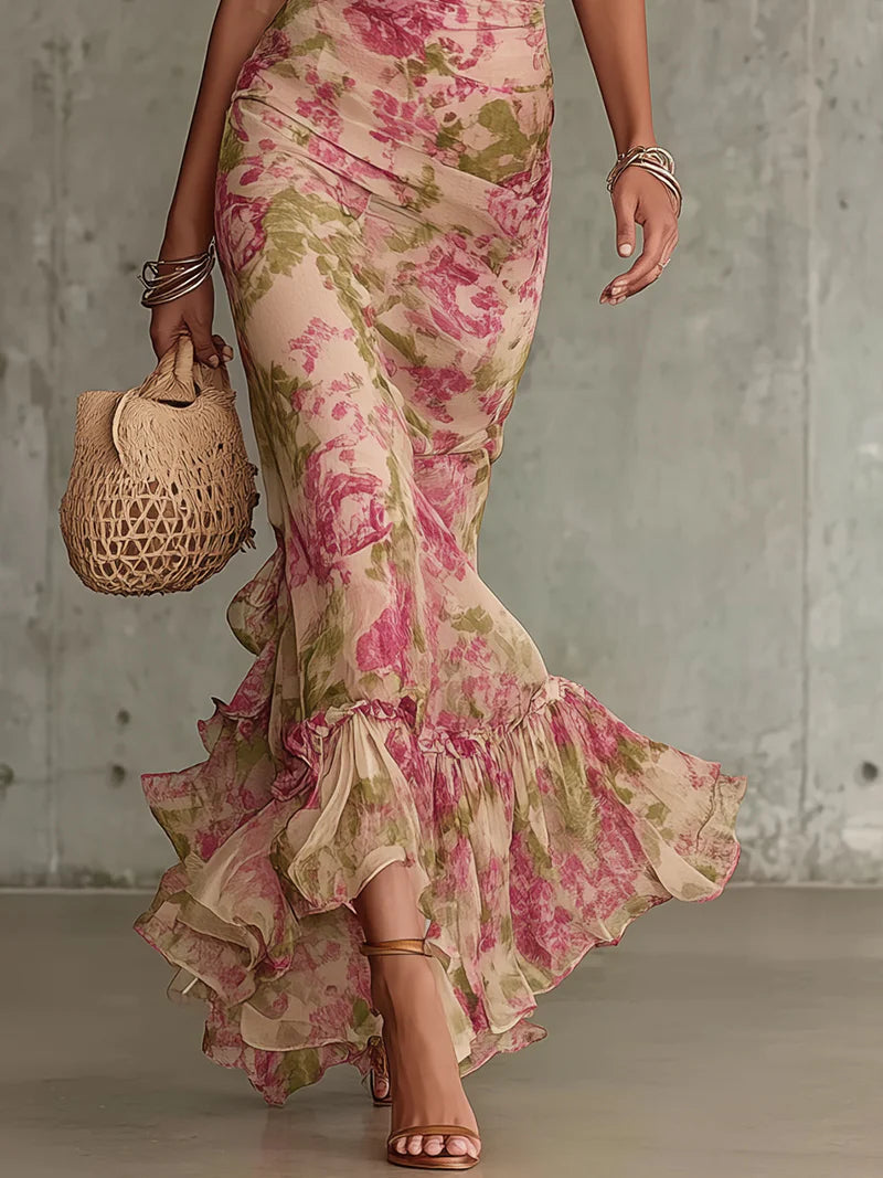 Lisa | Elegantes Maxikleid mit Puffärmeln