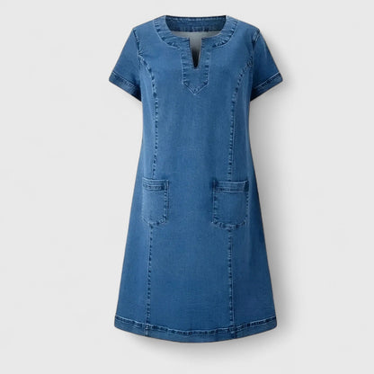 Sternberg™ | Knielanges Denim-Kleid mit Taschen