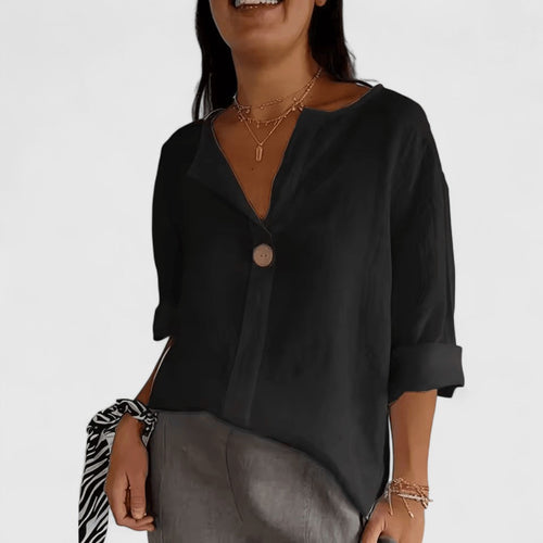 Valerius™ | Damen Bluse mit V-Ausschnitt und Knotendetail