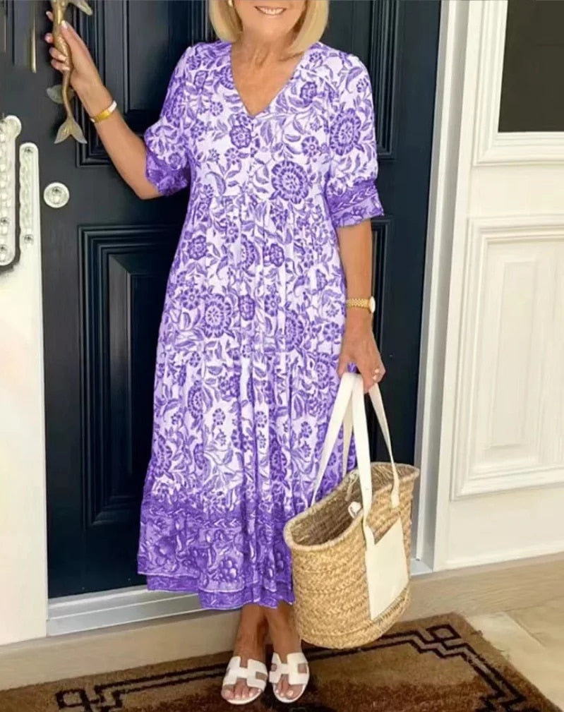 Aurelis™ | Maxikleid mit V-Ausschnitt und Blumenmuster
