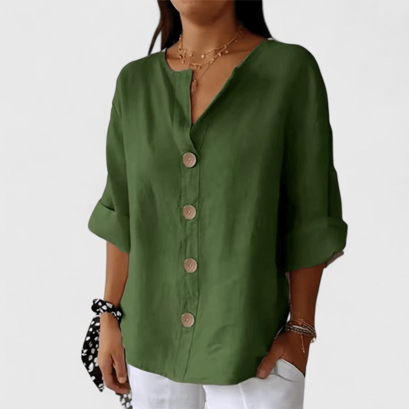 Luviaren™ | Klassische V-Ausschnitt Bluse