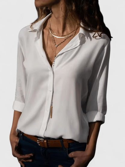 Luviaren™ | Chiffonbluse mit V-Ausschnitt