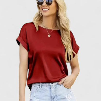 Veldora™ | Satinbluse mit Batwing-Ärmeln