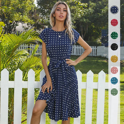 Aurelis™ | Midi Kleid mit Faltenrock und Taillengürtel