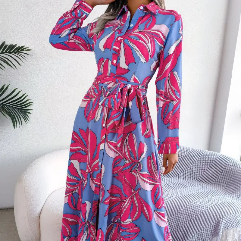 Lindenberg™ | Floral Hemdkleid mit Taillengürtel