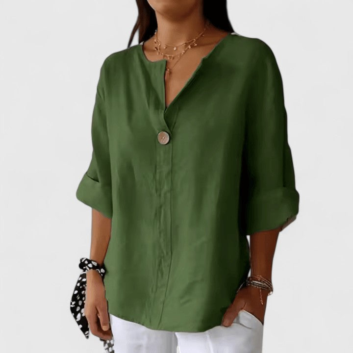 Valerius™ | Damen Bluse mit V-Ausschnitt und Knotendetail