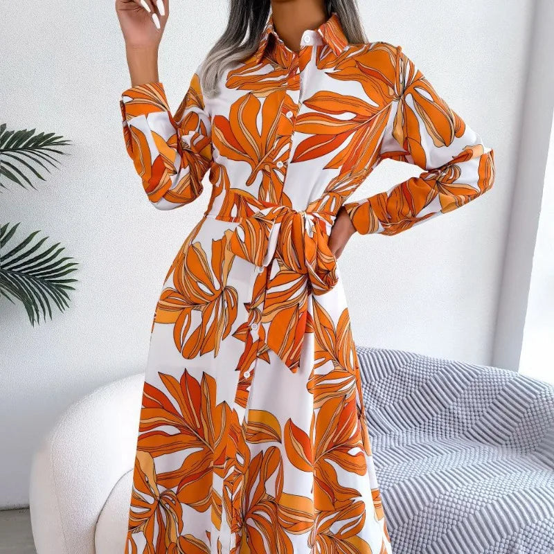 Lindenberg™ | Floral Hemdkleid mit Taillengürtel