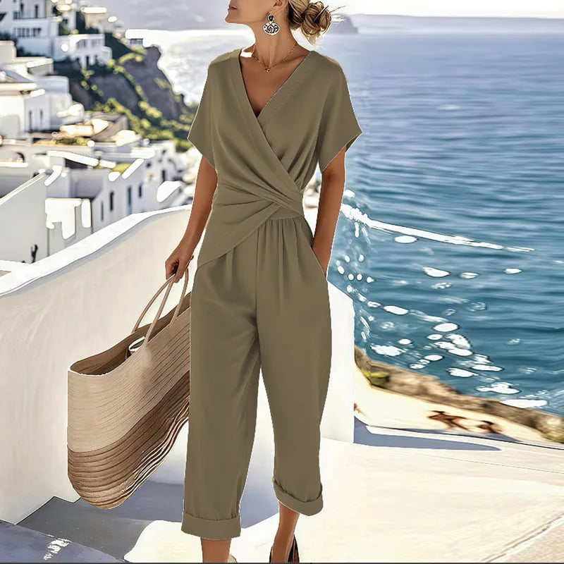 Valerien™ | Elegantes Zweiteiler-Set mit Wickel-Top