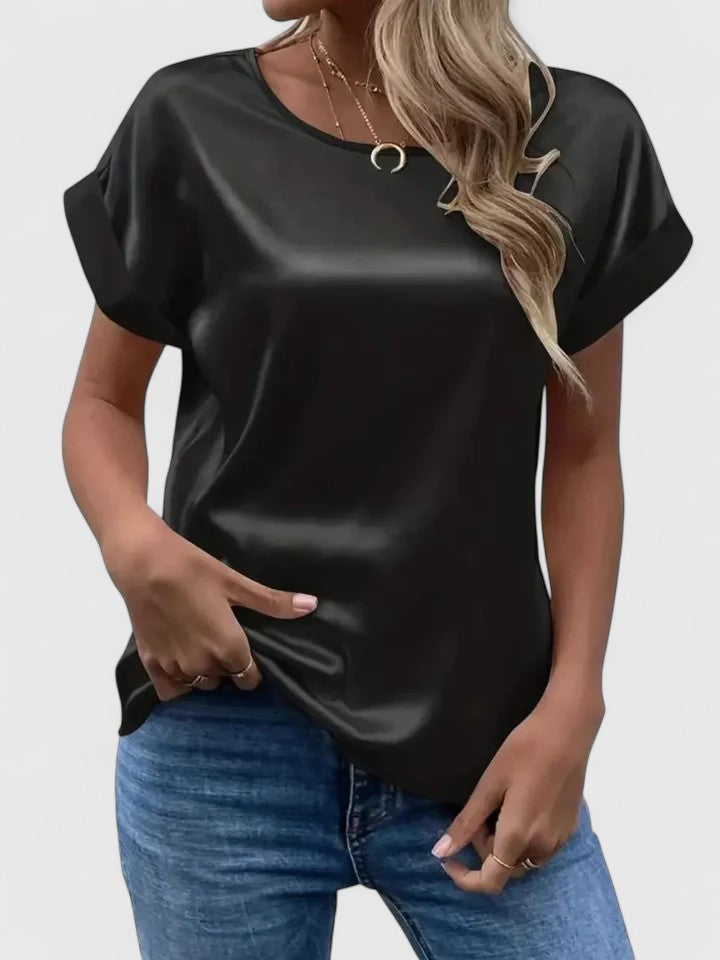 Veldora™ | Satinbluse mit Batwing-Ärmeln