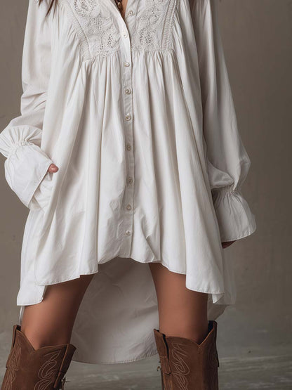 Clara | Elegantes Spitzen-Minikleid mit asymmetrischem Saum