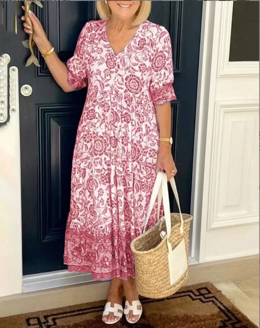 Aurelis™ | Maxikleid mit V-Ausschnitt und Blumenmuster