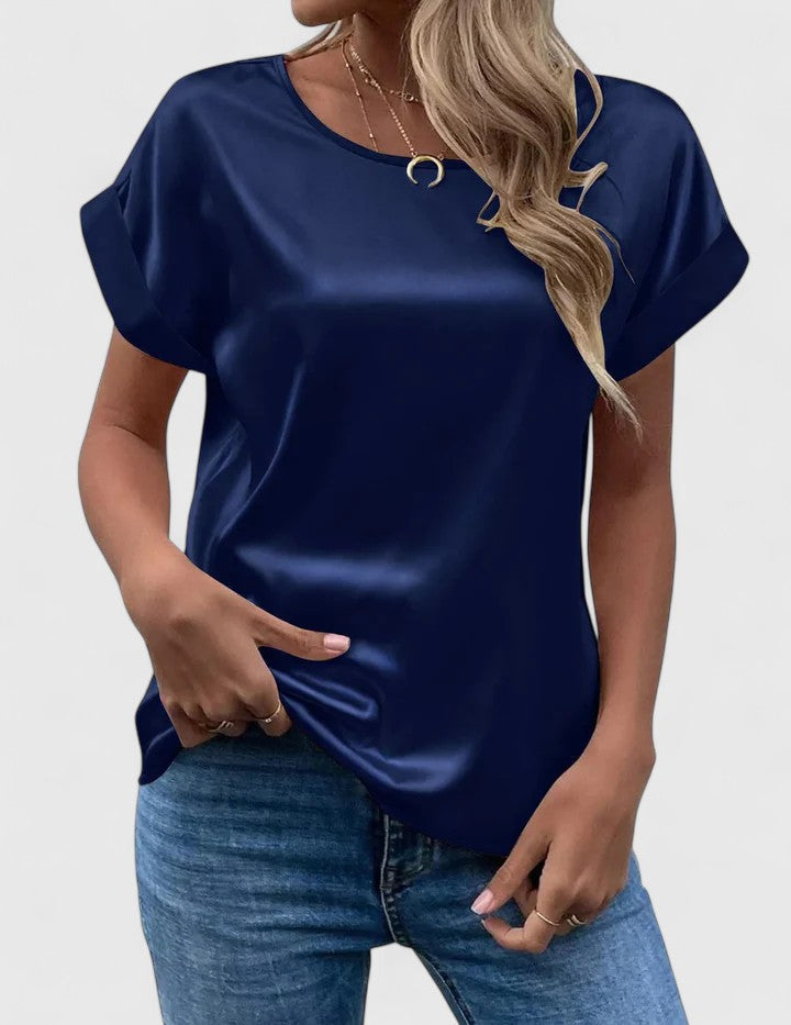 Veldora™ | Satinbluse mit Batwing-Ärmeln