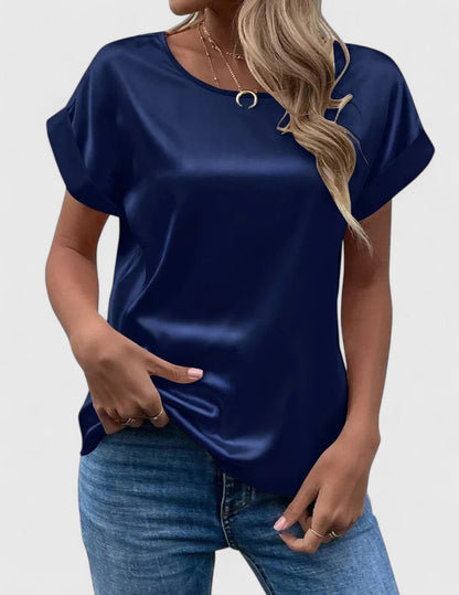 Veldora™ | Satinbluse mit Batwing-Ärmeln