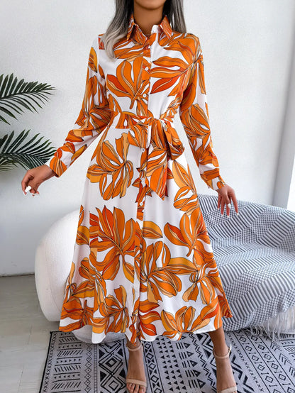 Lindenberg™ | Floral Hemdkleid mit Taillengürtel