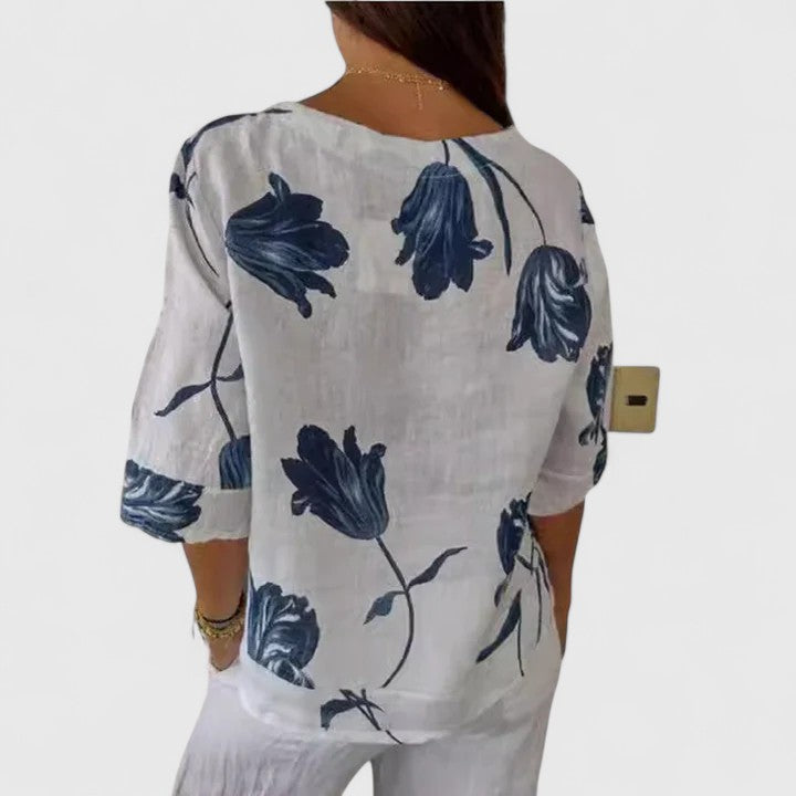 Kaltenthal™ | Langarmbluse mit Blumenmuster