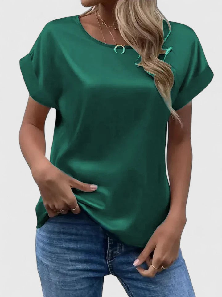 Veldora™ | Satinbluse mit Batwing-Ärmeln